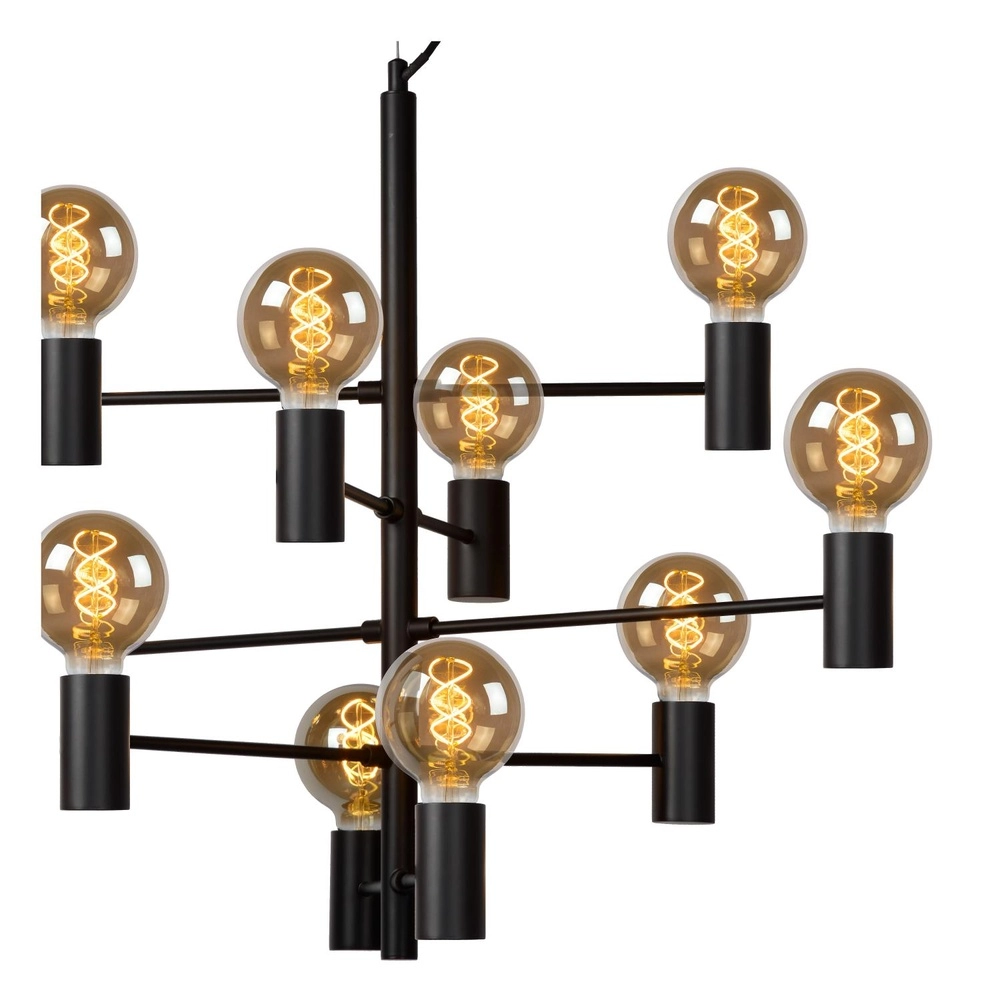 Pendellampe Leanne 10-Licht Schwarz Lucide 5411212211101