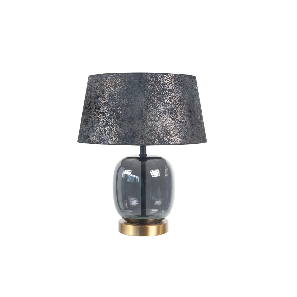 Tischlampe Bellini Messing mit Rauchglas Ø 30cm