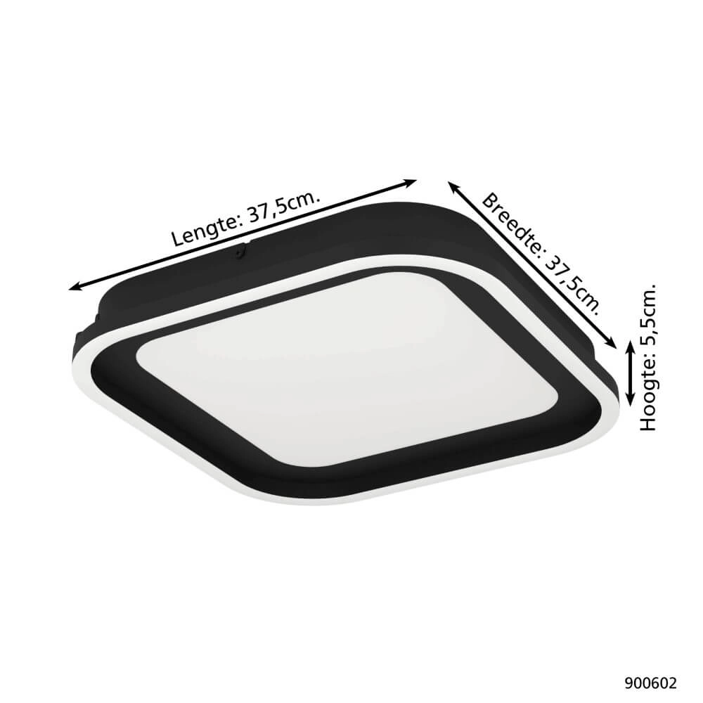 Schwarze Deckenlampe Calagrano 38x38 Eglo 9008606245000