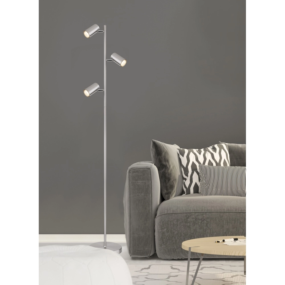 Stehlampe 3-Leuchten Robby Nickel Globo 9007371428854