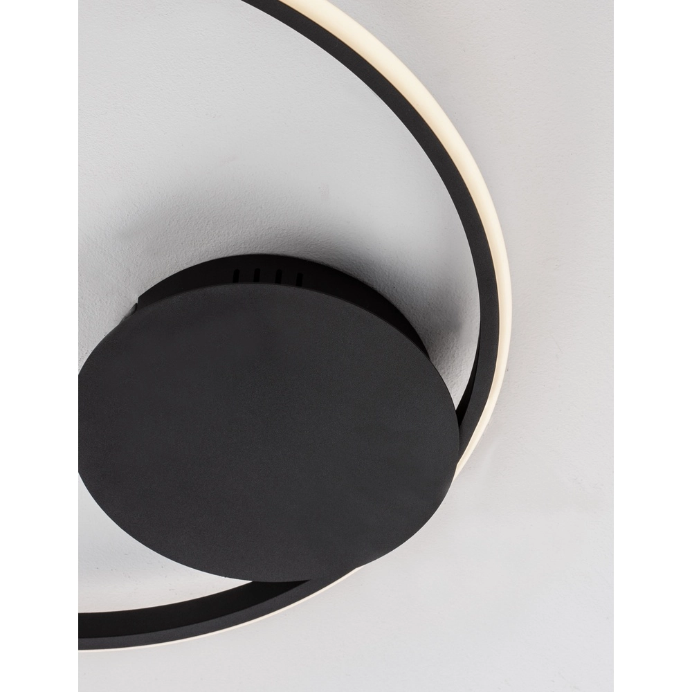 Runde Deckenleuchte Fuline schwarz Ø 50cm Lyora 5212017419682