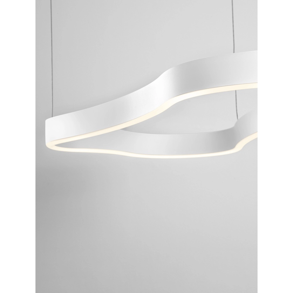 Pendelleuchte in natürlicher Form Dussa weiß 90cm