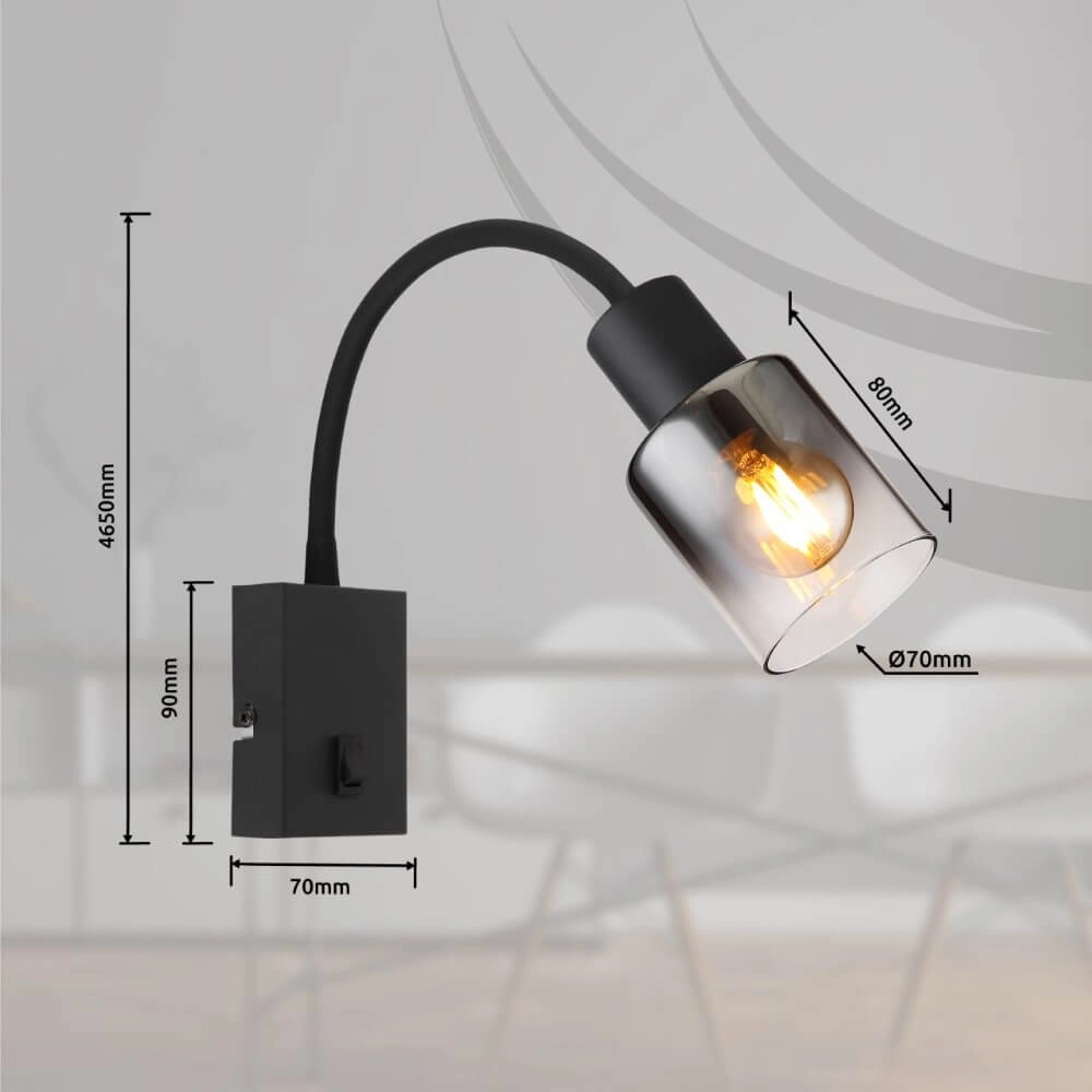 Flexible Wandleuchte Hubertus mit Schalter Globo 9007371449026