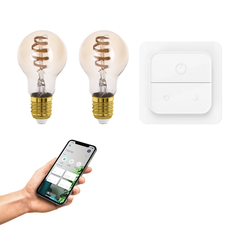 Set mit 2 LED Zigbee E27 4.9W - 360lm - 2700-6500K - A60 Eglo 9008606293889