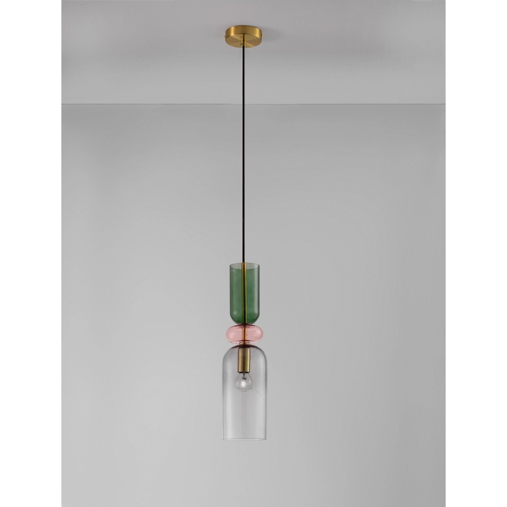 Farbige Pendelleuchte Murano lichtgrau Lyora 5212017434210