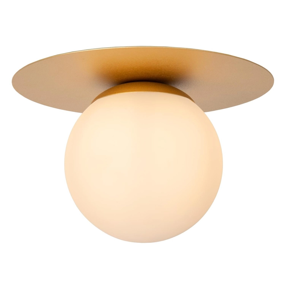 Deckenlampe Tricia Gold mit weißer Kugel Lucide 5411212791986
