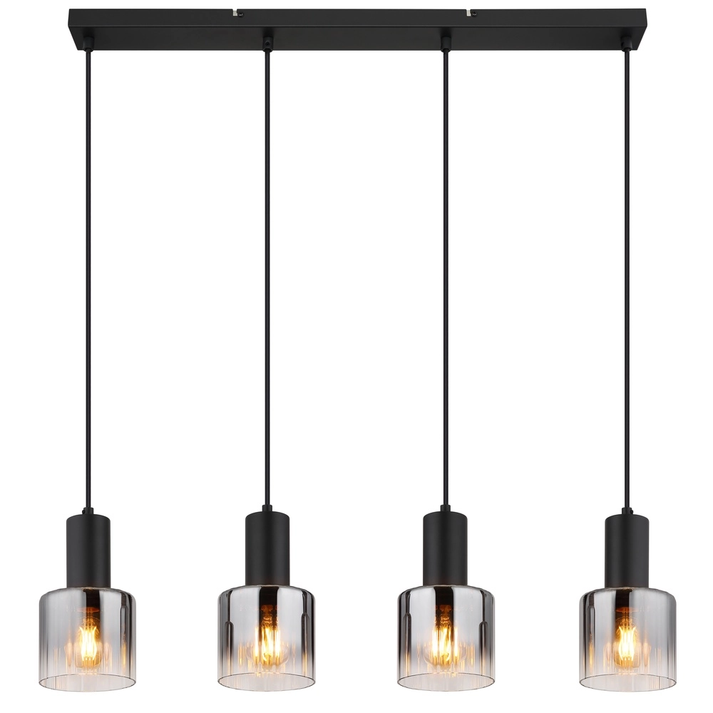 Design-Pendellampe Jack 4-Licht Schwarz Globo 9007371507832