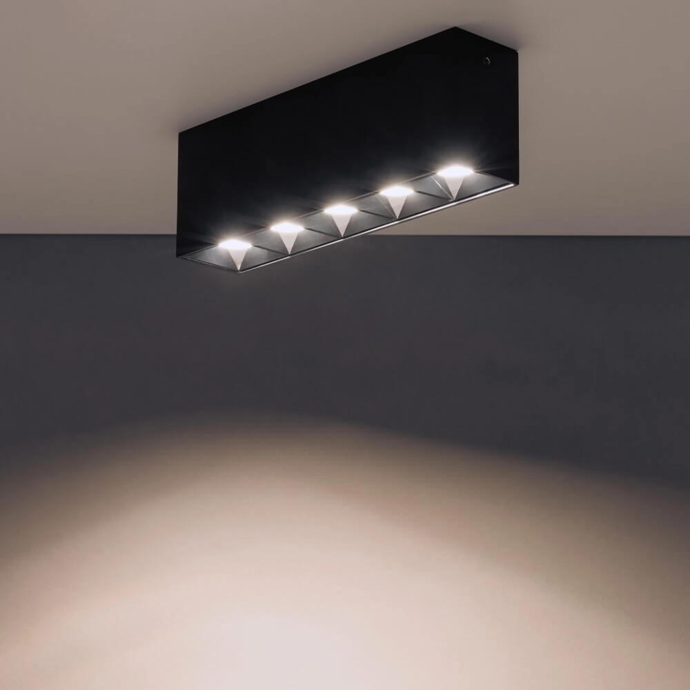 Schwarzer Aufbaustrahler Midi Led 5x1 LEDs - 4000K Lyora 5903139100588