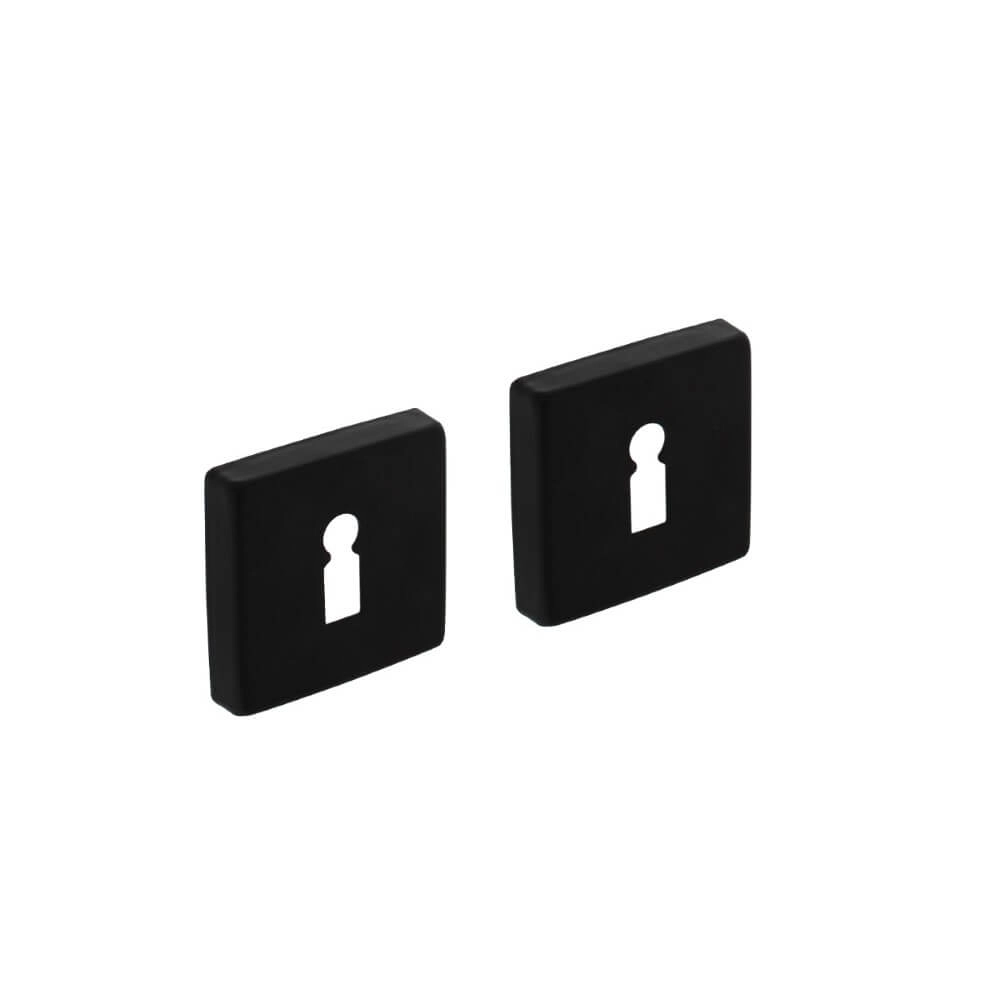 Set mit 2 Schlüsselrosetten Tira Quadratisches schwarzes Aluminium