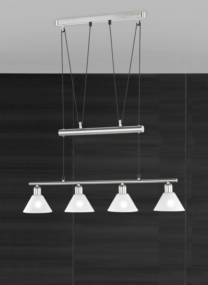 Moderne Pendelleuchte Series 3751 4-flammig nickel matt Trio 4017807137736