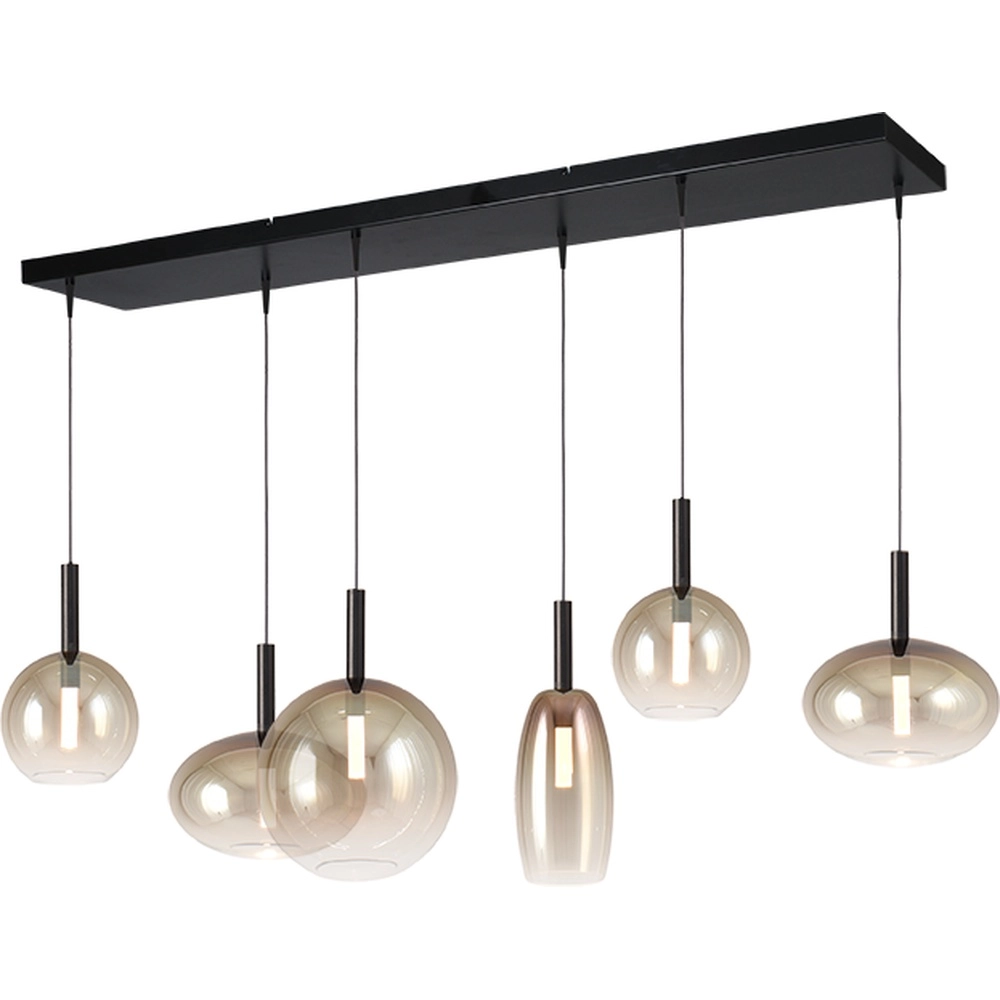 6L Pendellampe Lido Ball mit goldverblasstem Glas