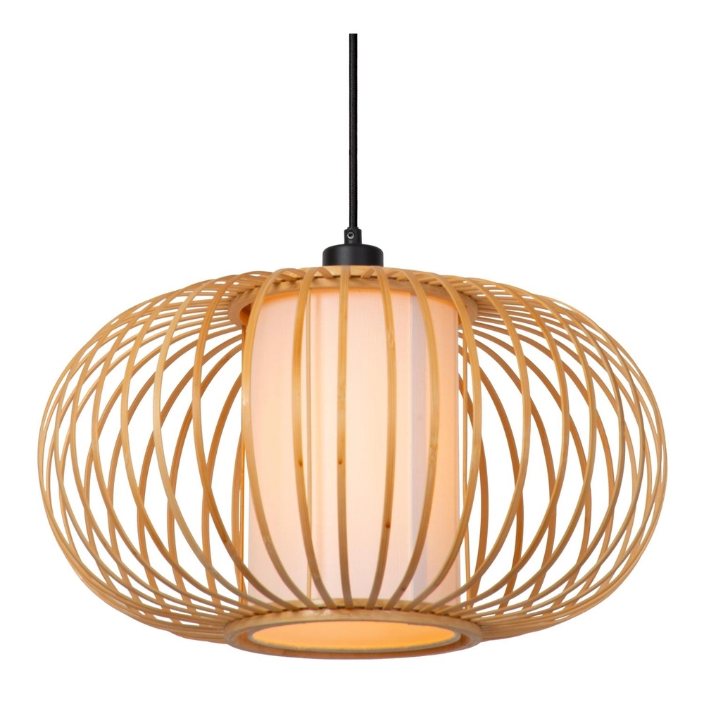 Pendellampe Thuline Ø 45 cm Holzoptik Lucide 5411212051776