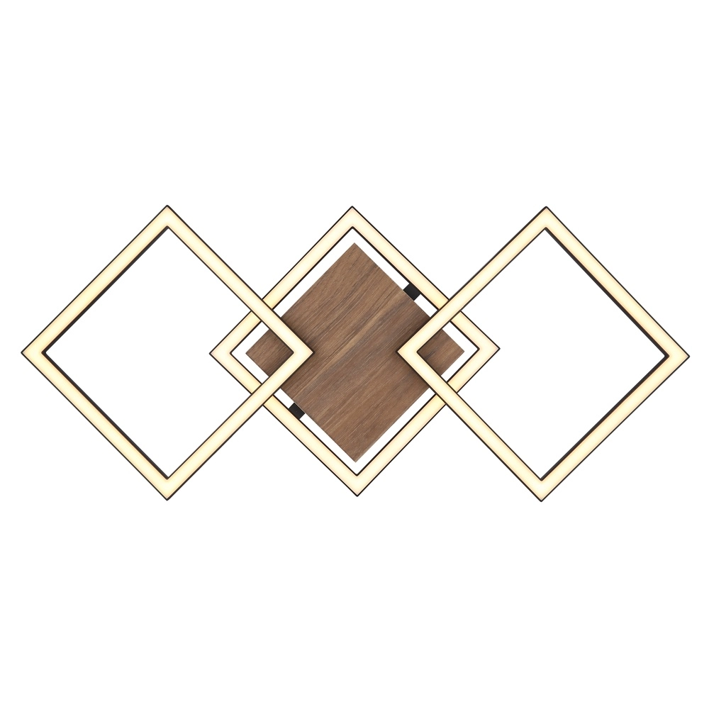 Design-Deckenlampe Kaden Schwarz mit Holzoptik Globo 9007371468324