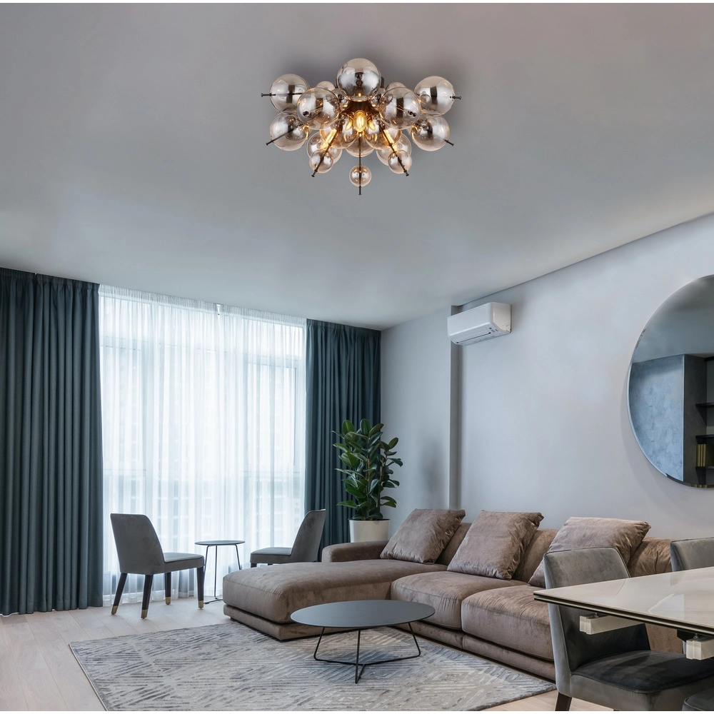 Einzigartige Deckenlampe Udo Rauchglas Globo 9007371449637