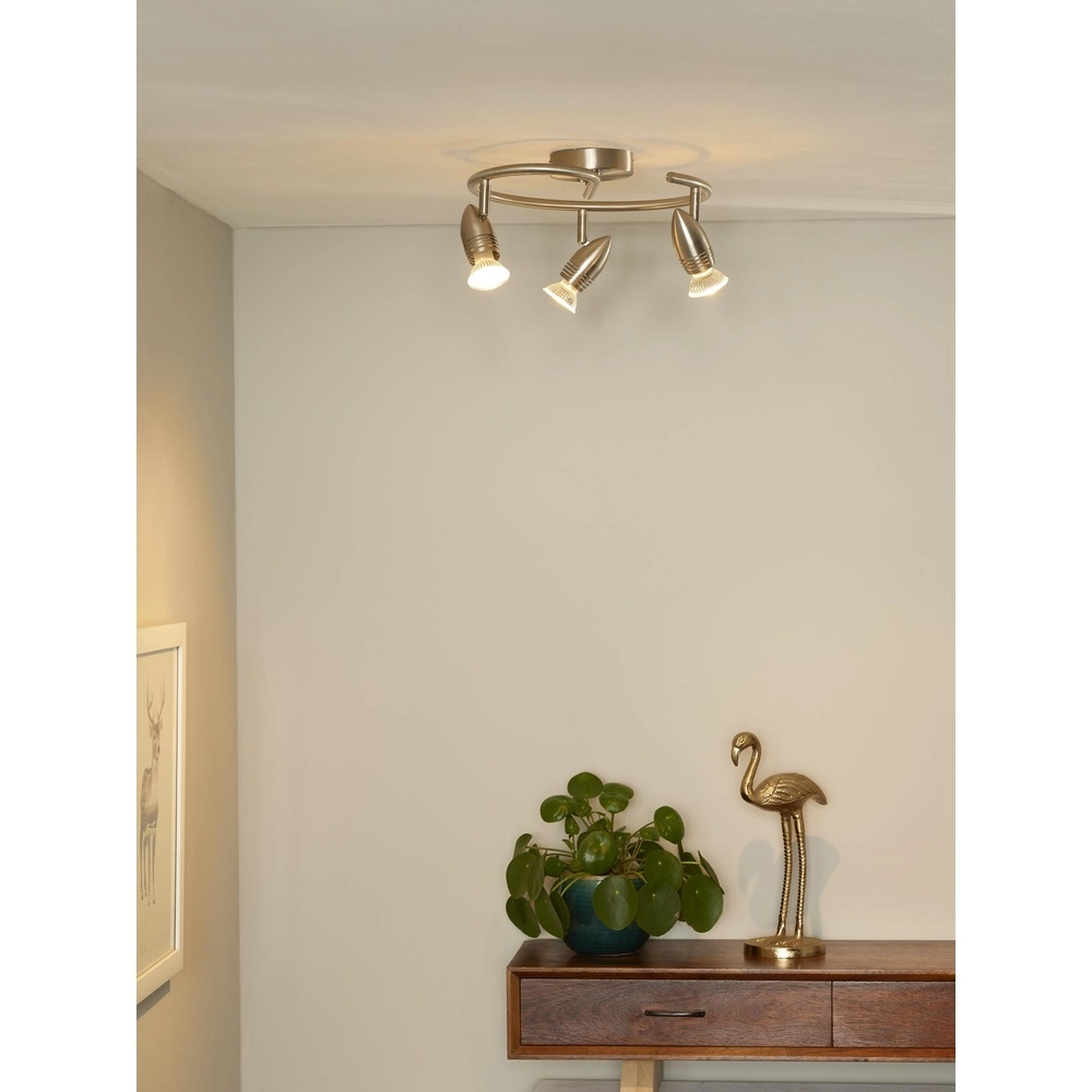 Deckenscheinwerfer Caro-Led 3-Licht mattes Chrom Lucide 5411212133427
