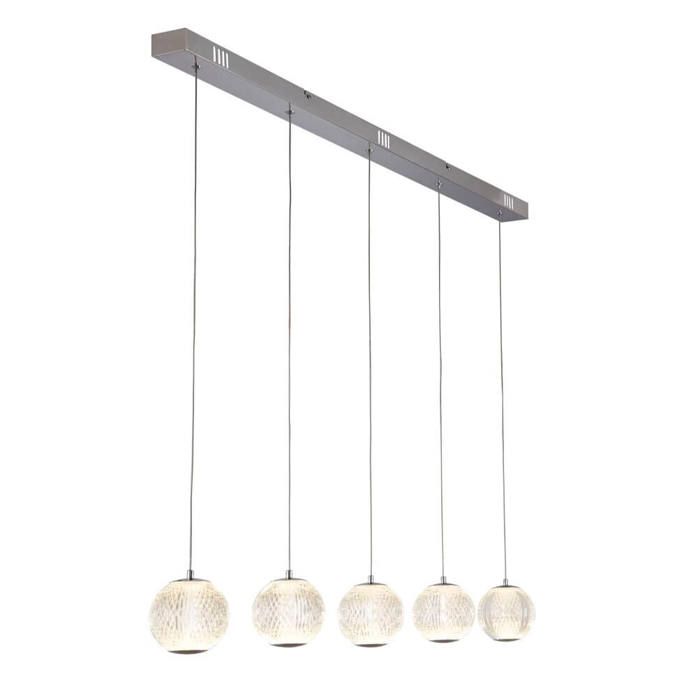 Hängelampe mit 5 Leuchten Allure Chrom rechteckig Searchlight 5053423242309