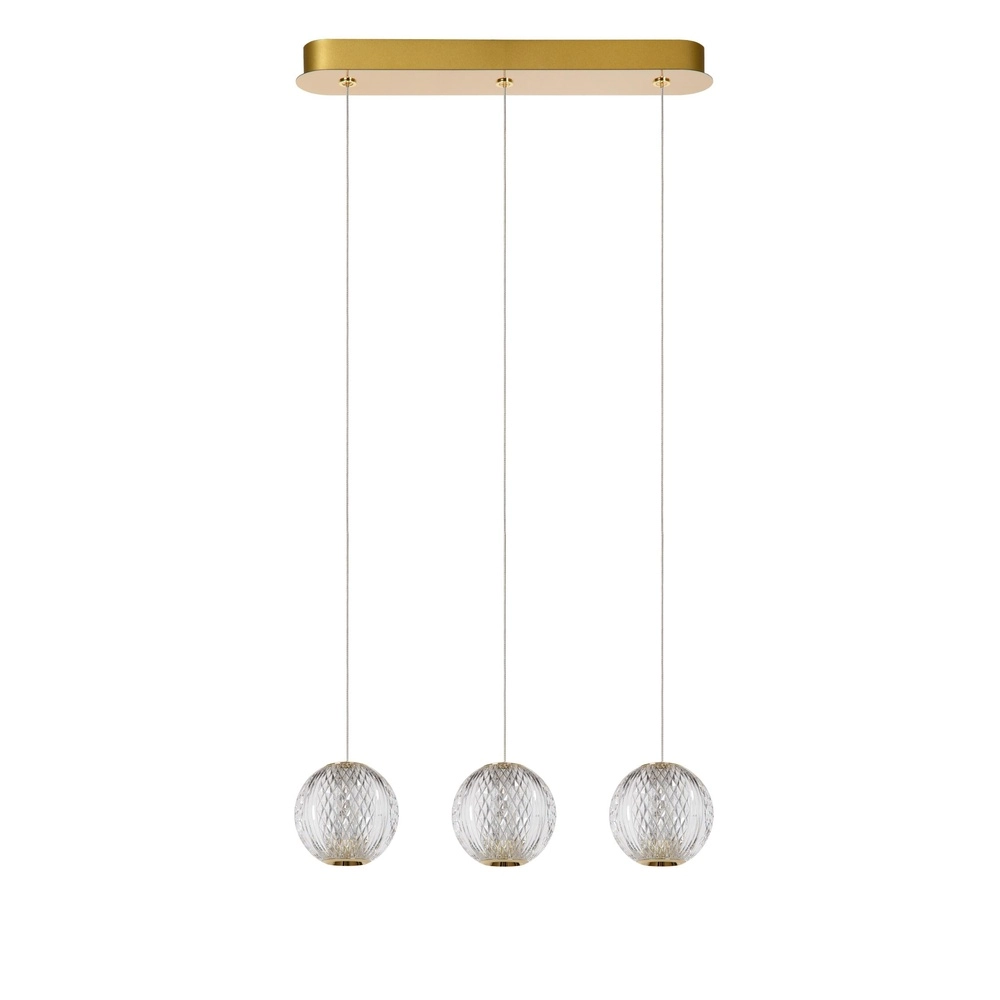 Goldene Pendellampe Cintra 3-Licht