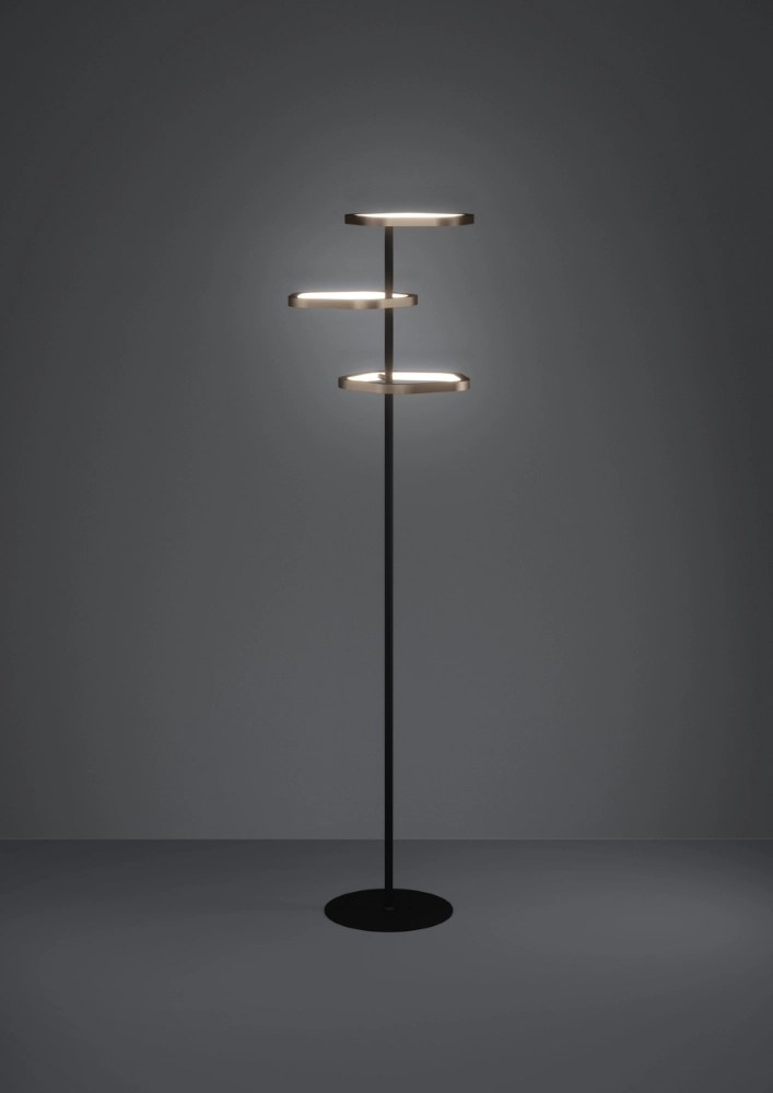 Einzigartige Stehlampe Estrella Schwarz mit Braun Stars of Light 9008606357789