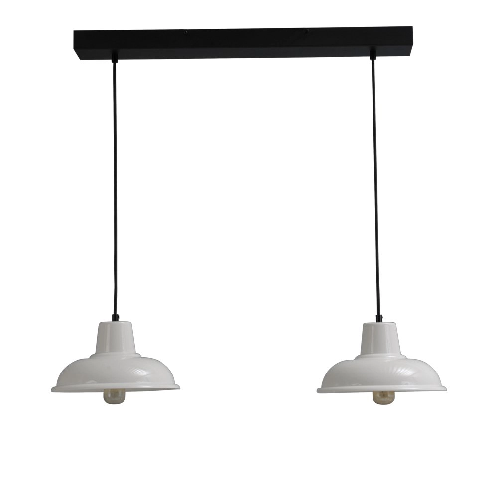 Esszimmerlampe Di panna Industria 2x26 2 Licht weiß mit schwarz
