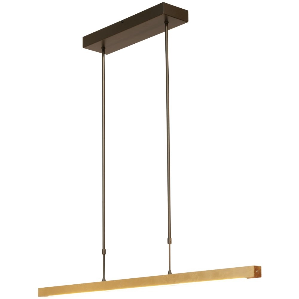 Schwarze Hängelampe Real 3 100cm mit Gold Masterlight 8718121209111