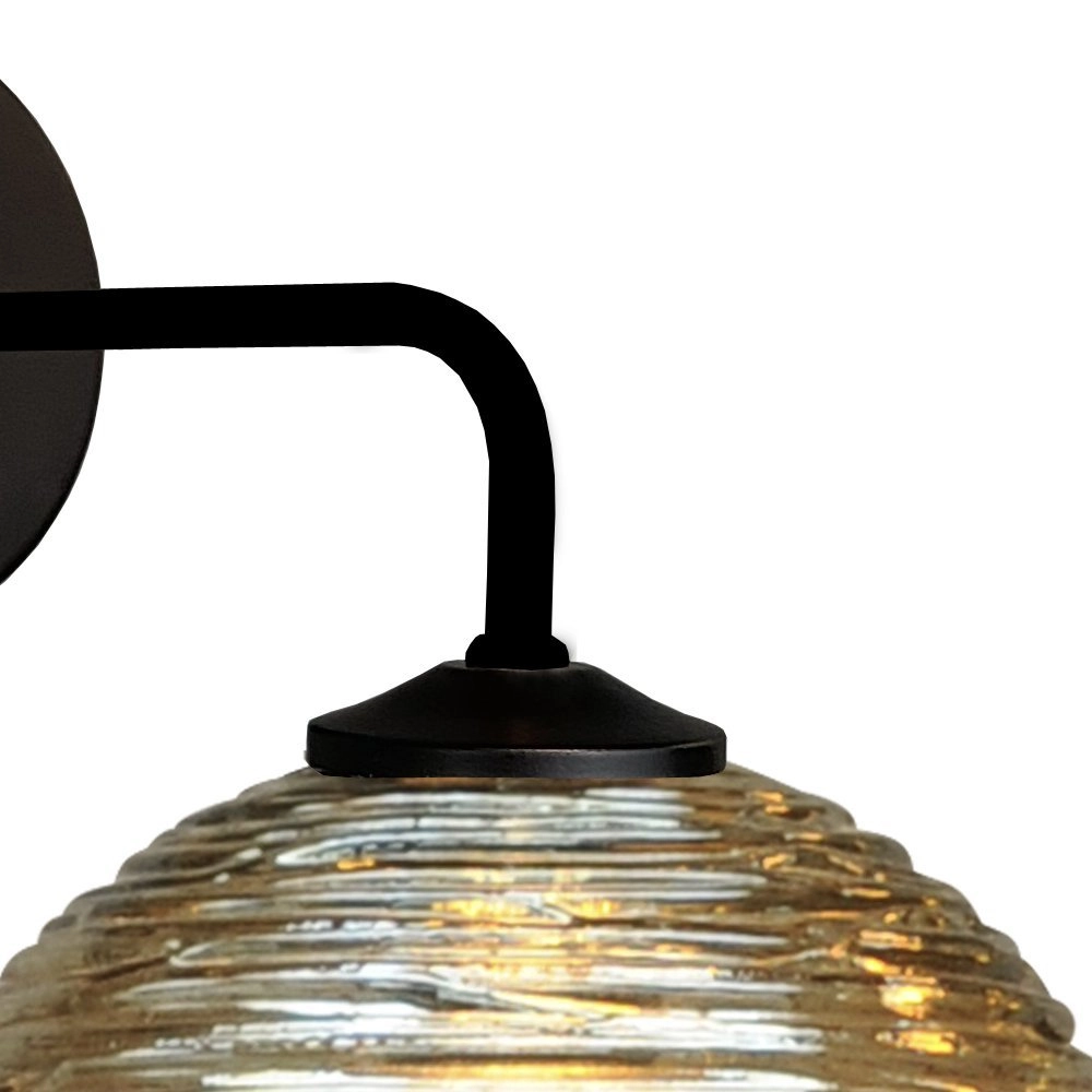 Schwarze Wandlampe Quinto mit gestreiftem Glas Masterlight 8718121247687