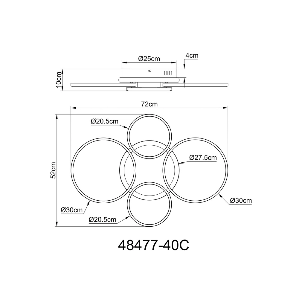 Design-Deckenlampe Alvis Schwarz Globo 9007371586363