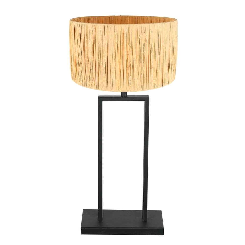 Tischleuchte 55cm Stang mit strohfarbener Kapuze