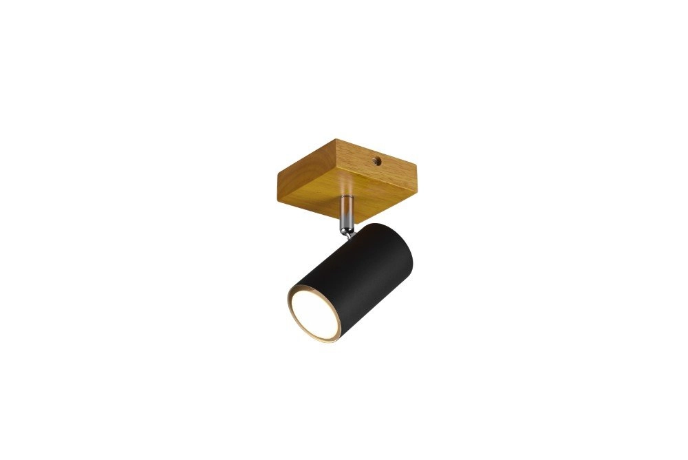 Wandspot Marley schwarz mit holz Trio 4017807487954