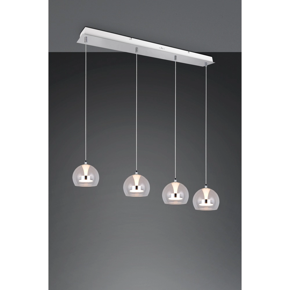Pendelleuchte Flynt 4-flammig chrom Trio 4017807671018