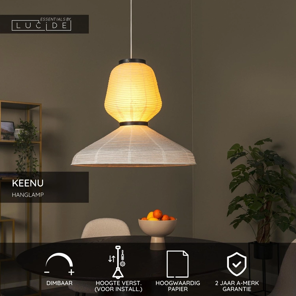 Einzigartige Pendellampe Keenu Weiß Lucide 5411212783059