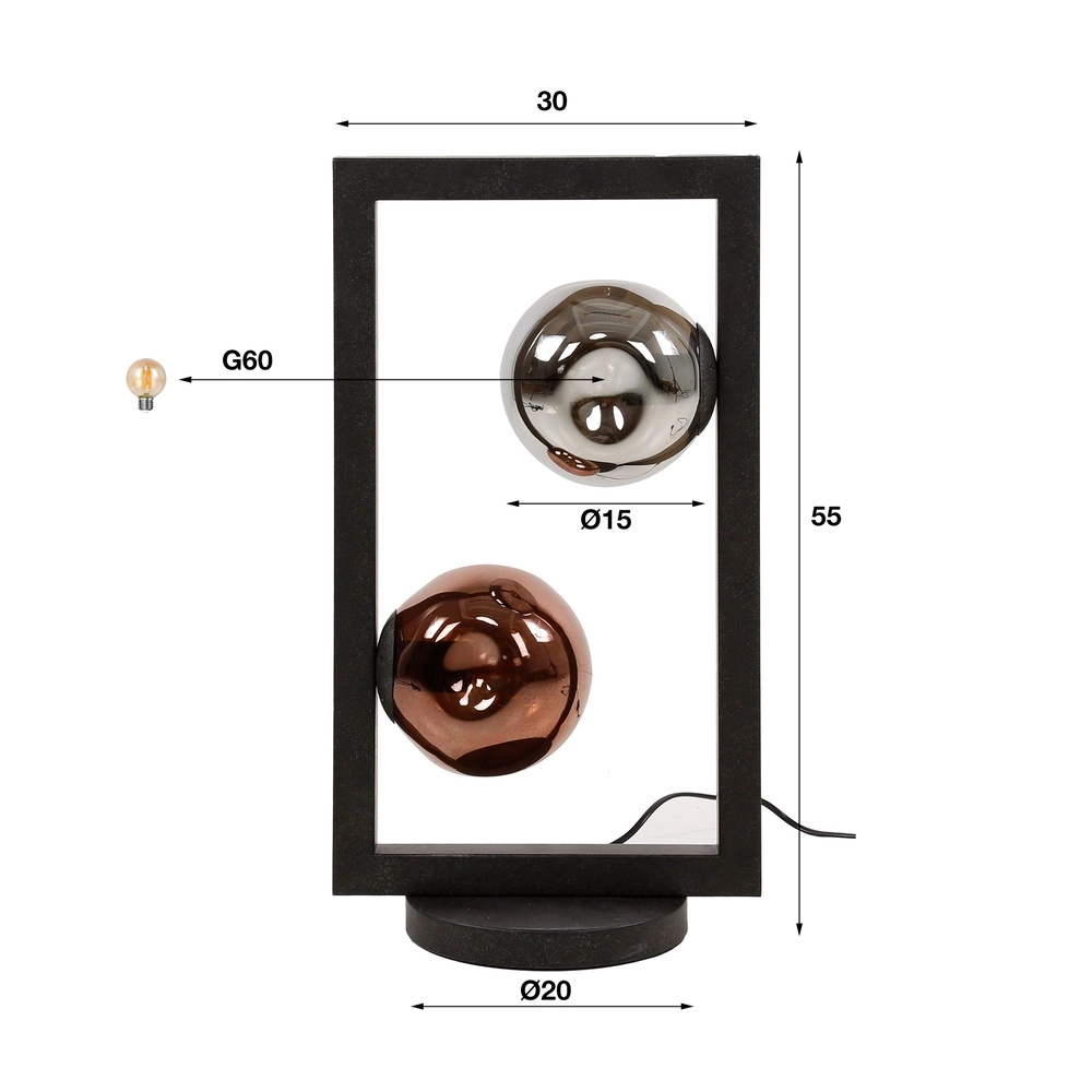 Glastischlampe Stellar 2-Licht Lyora 8716803511644