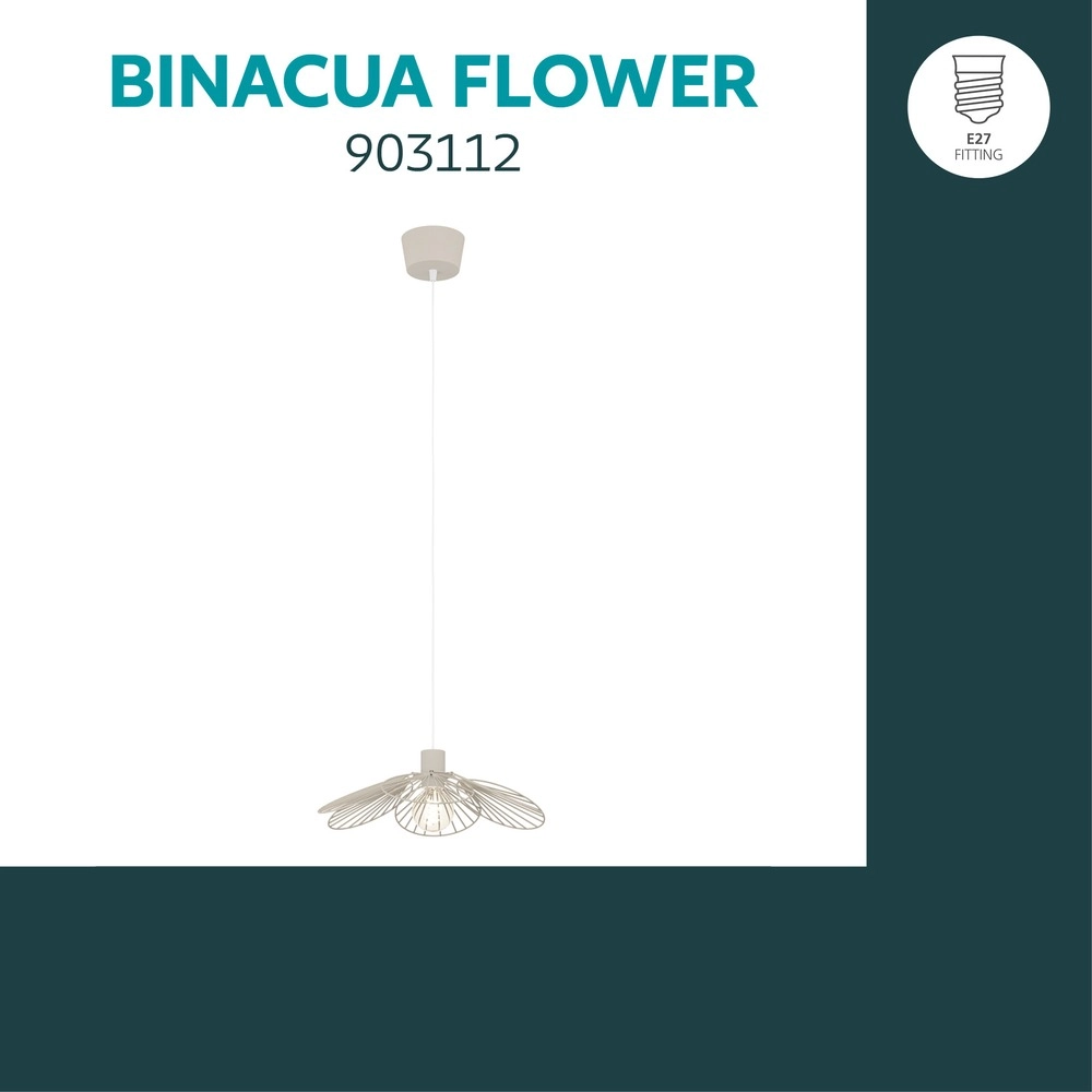 Pendellampe Binacua sandbraun Ø 45 cm