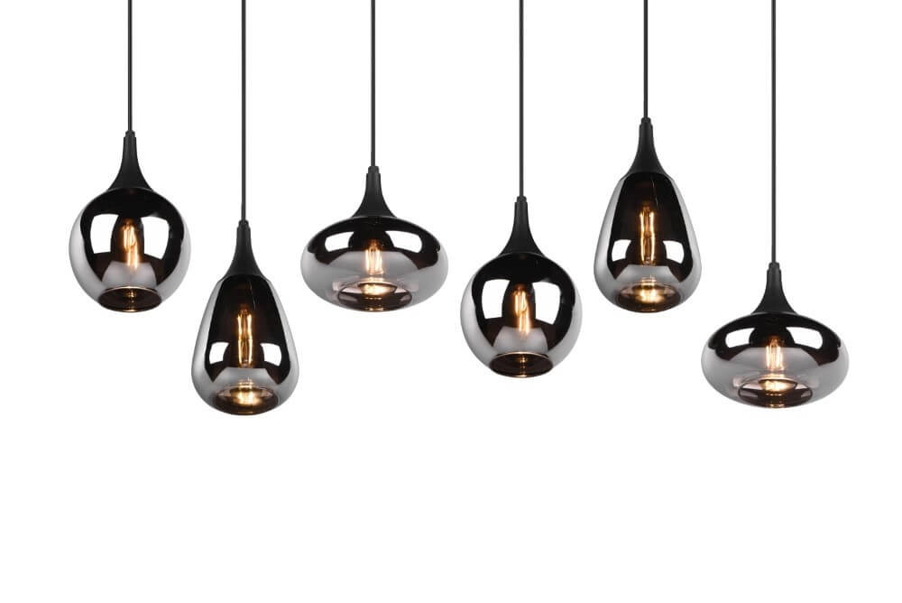 Hängelampe mit 6 Leuchten Lumina mit Rauchglas Trio 4017807542295