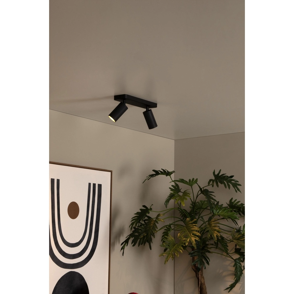 Oberflächenmontierter Deckenspot Clubs 2-Licht Schwarz Lucide 5411212093509