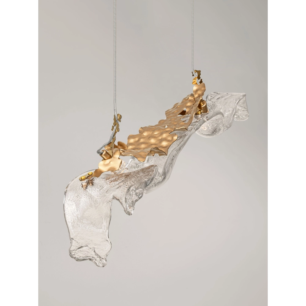 Goldene Pendellampe Avesa mit klarem Glas Lyora 5212063500419