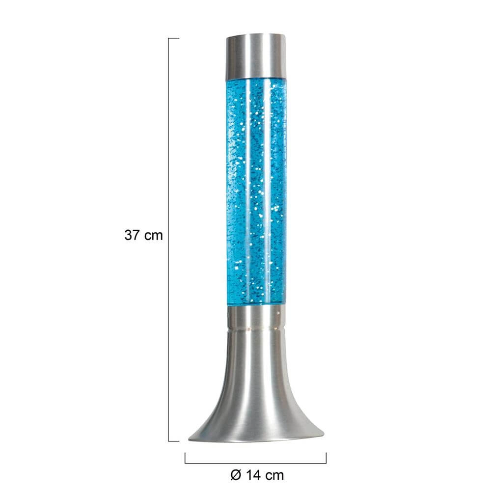 Lavalampe Volcan Metall mit Blau Steinhauer 8712746177664
