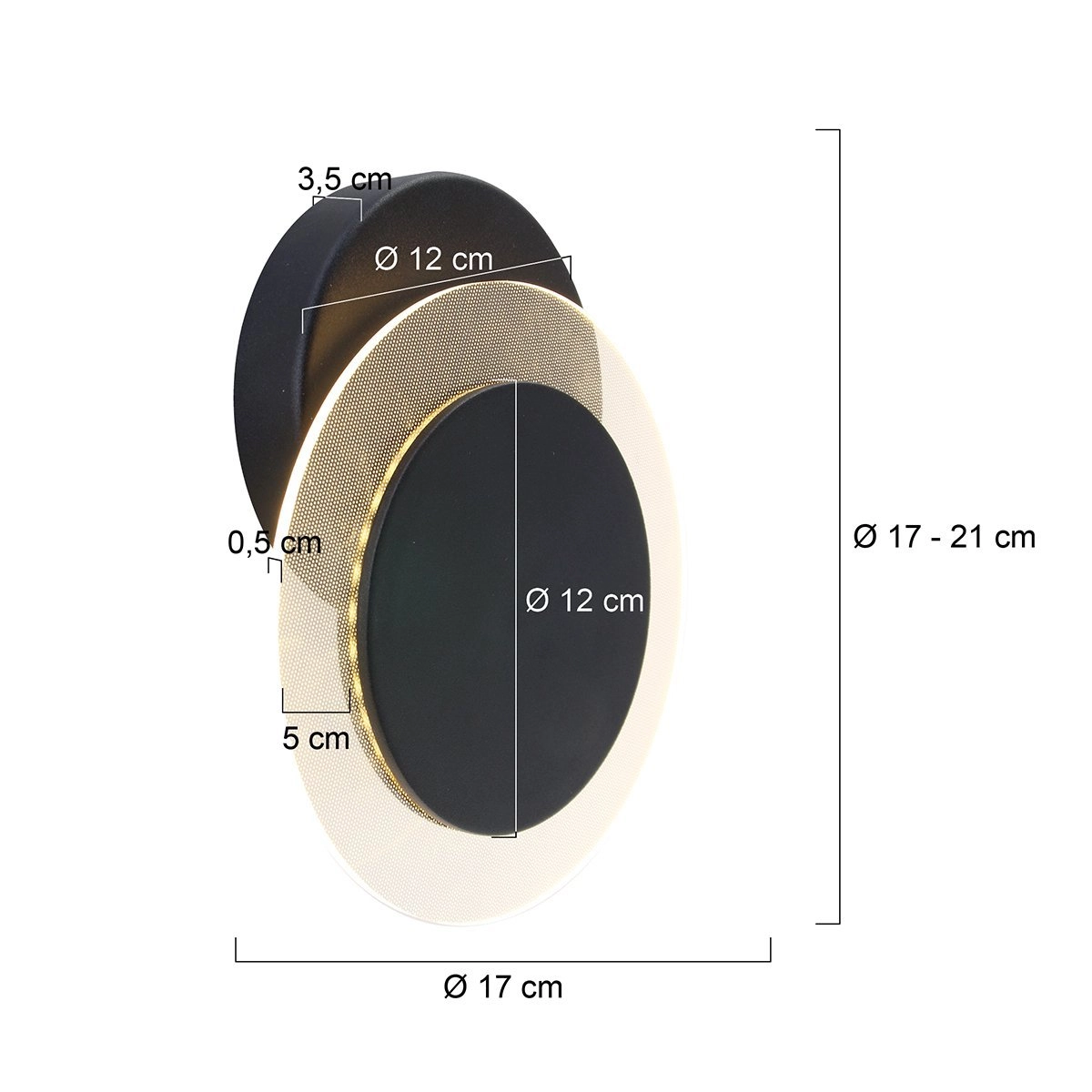 Verstellbare Deckenleuchte Lido 17cm schwarz Steinhauer 8712746131970
