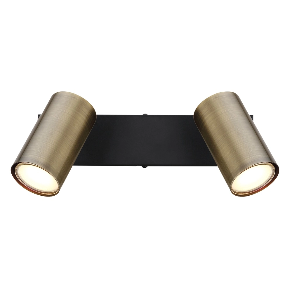 Deckenlampe 2-Leuchten Robby Schwarz mit Bronze Globo 9007371439980