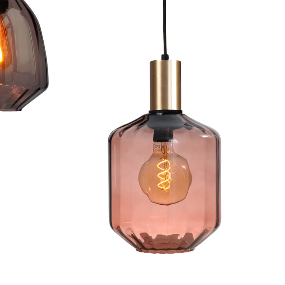 5-flammige Hängelampe - Gold - Porto mit verschiedenen Gläsern Masterlight 8718121270371