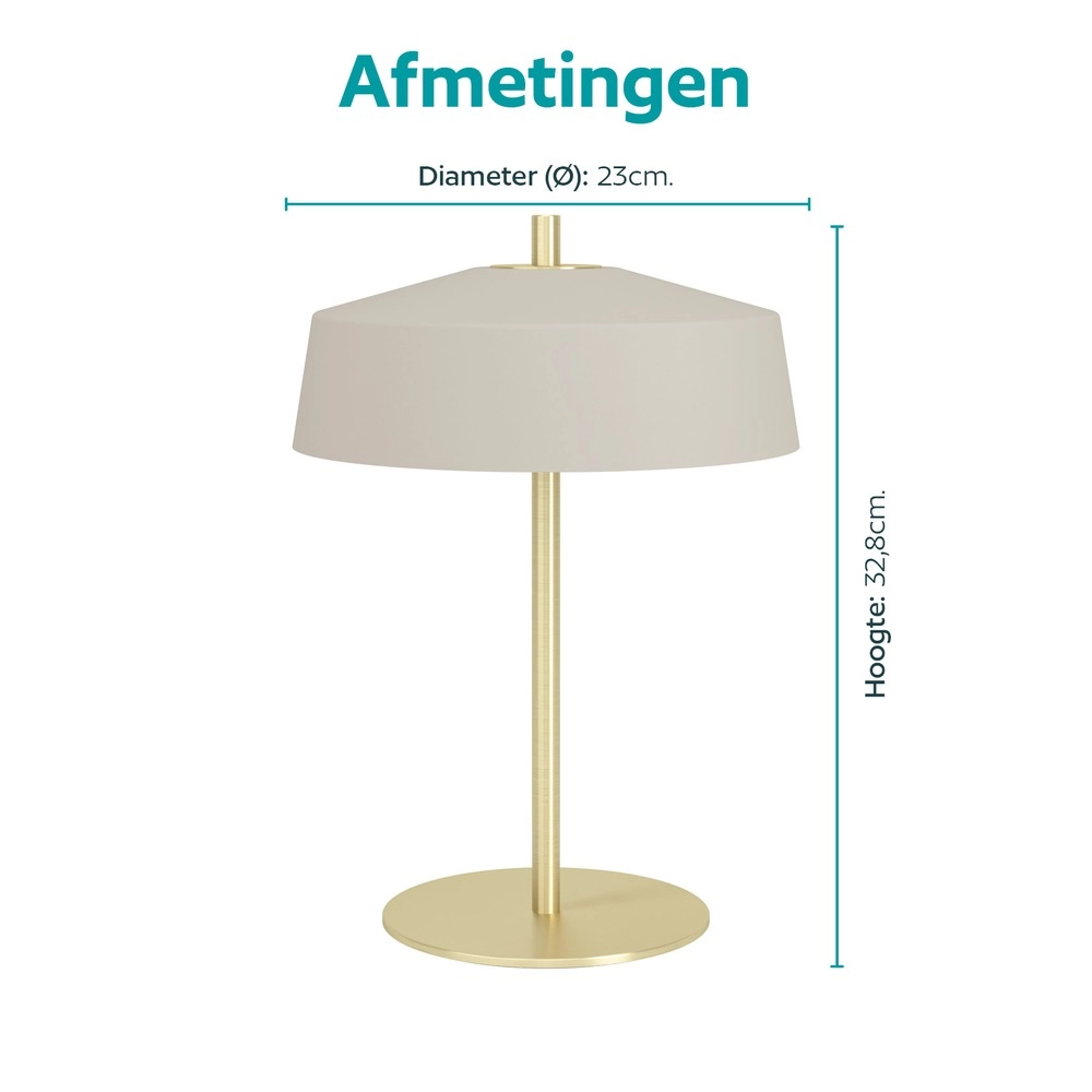 Design-Tischlampe Valdiola Sandbraun