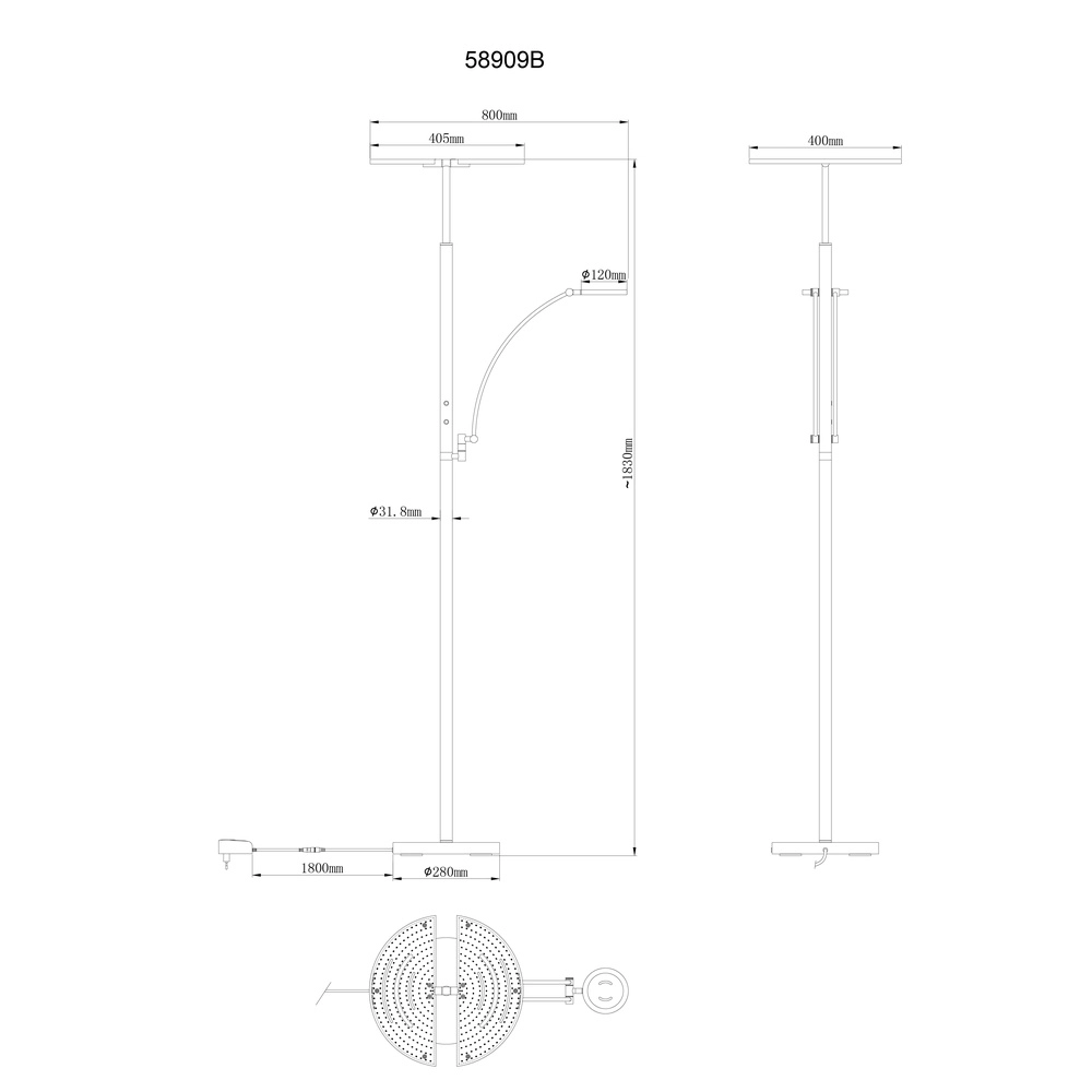 Stehlampe Tirana Schwarz Globo 9007371471119