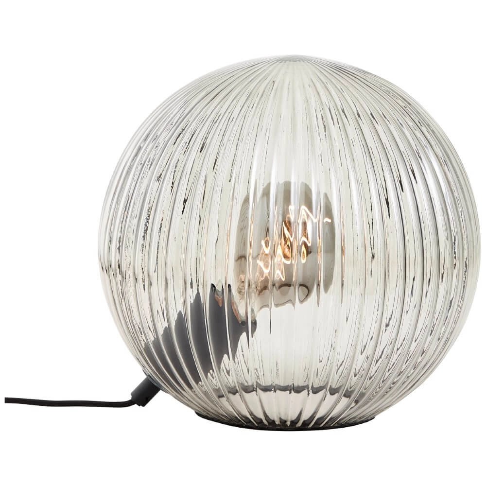 Kugel-Tischlampe Belado gerippt mit Rauchglas Brilliant 4004353428425