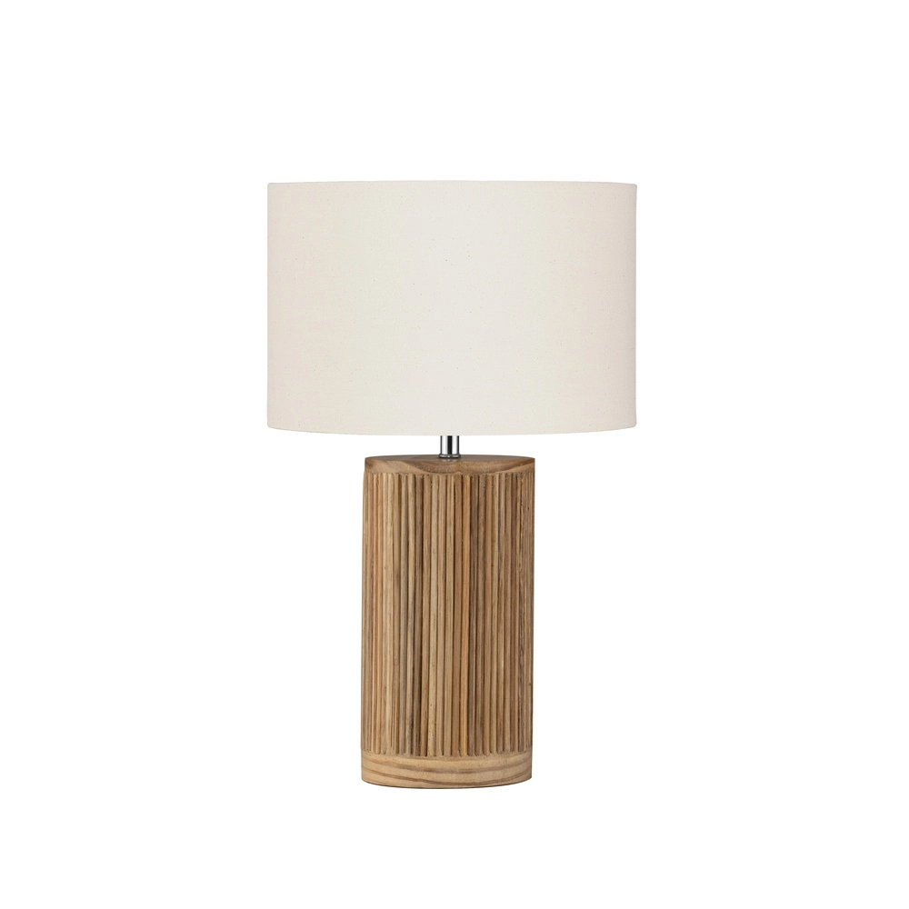 Tischlampe Nau Holz mit weißer Haube Lyora 5212017468284