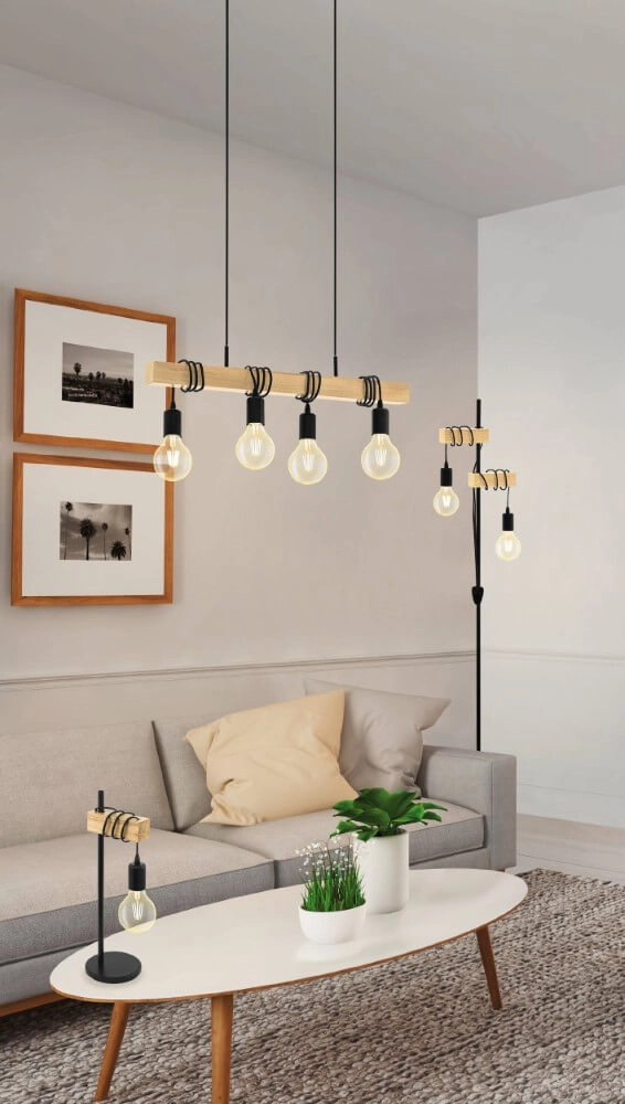 Tischlampe Townshend Holz Eglo 9002759435158