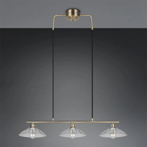 Klassische Pendellampe Eluna 3-Licht alte Messing Trio 4017807682526