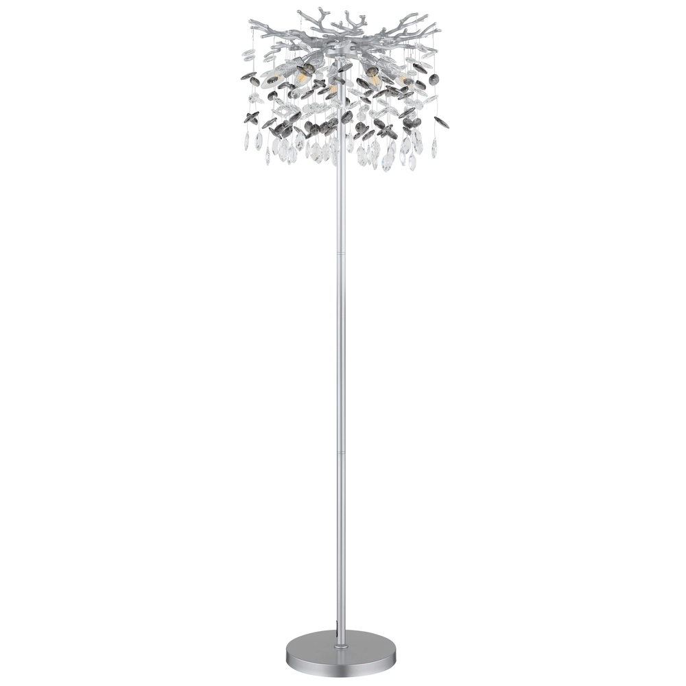 Stehlampe Queena silbergrau Ø 46 cm Globo 9007371531684