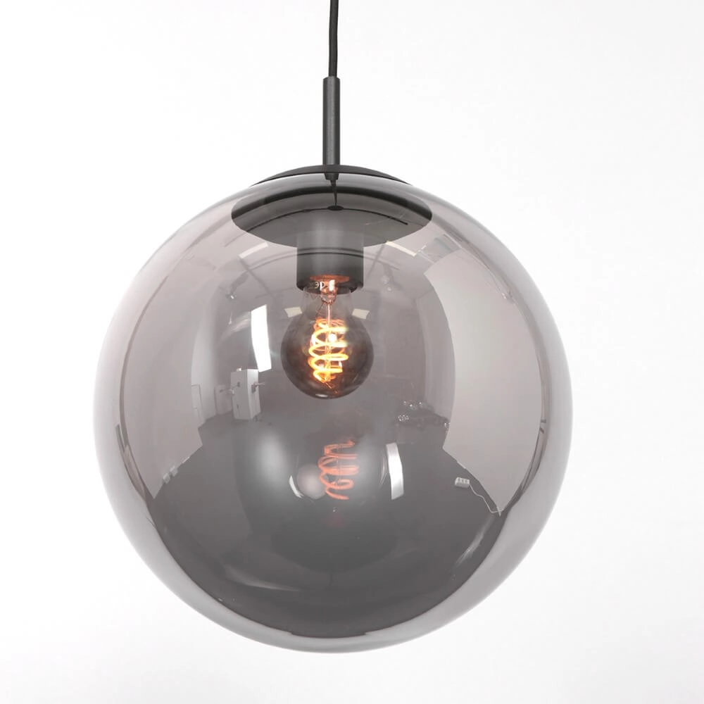 6-flammige Hängelampe aus Glas Bolique schwarz mit Rauchglas Steinhauer 8712746166422