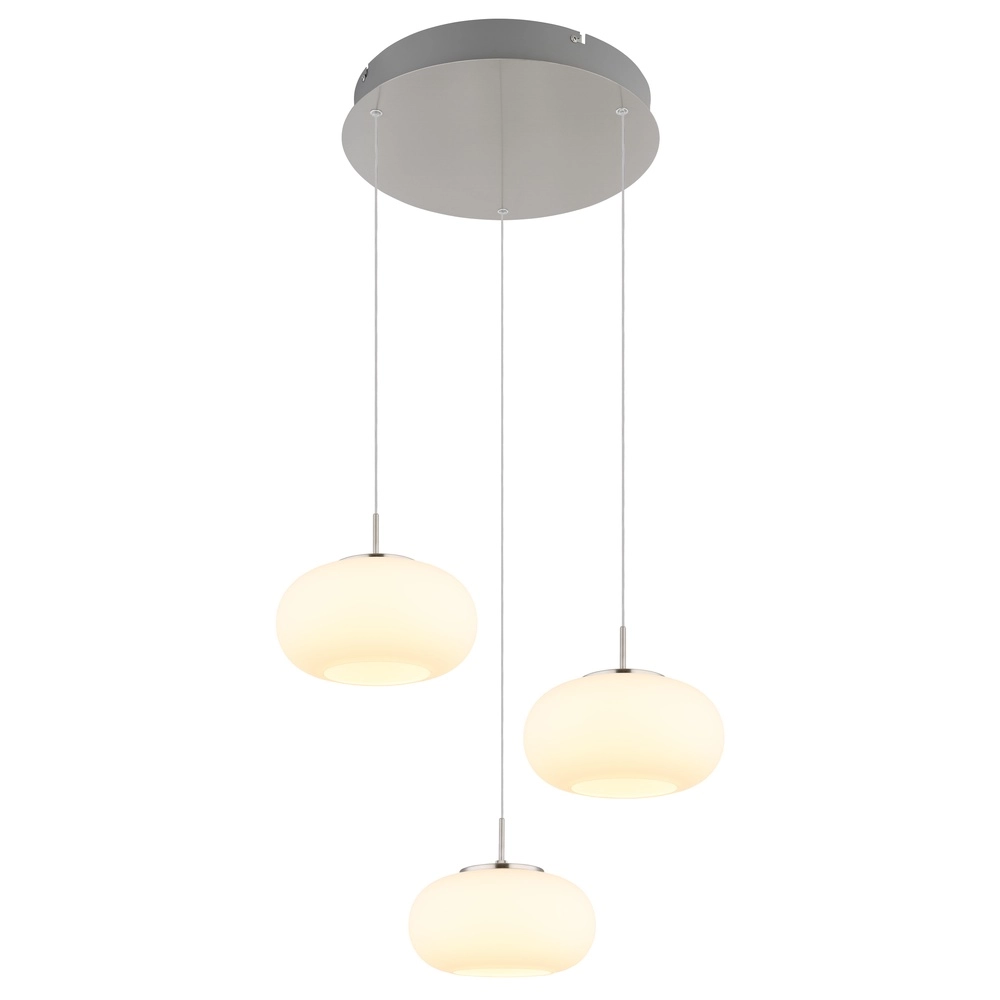 Design-Pendellampe Quintara 3-Leicht-Nickel