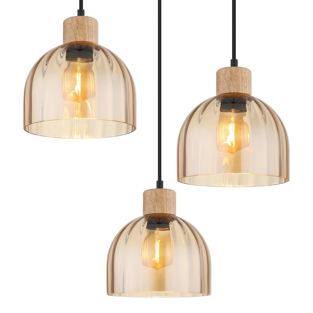 3-Licht Pendellampe Swanson Schwarz Globo 9007371580651
