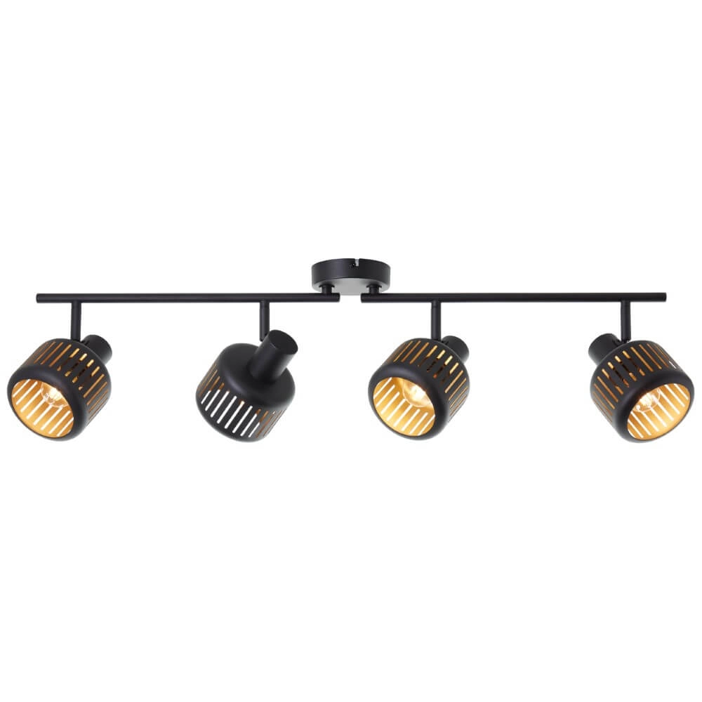 Deckenleuchte mit 4 Leuchten Tyas schwarz mit gold Brilliant 4004353424359